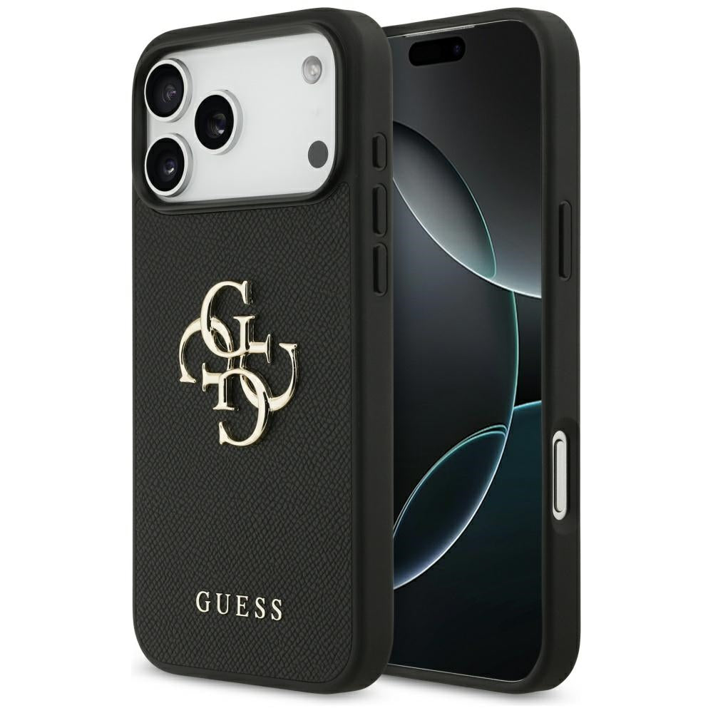 Puzdro pre Apple iPhone 17 Pro Max, Guess, 4G Grained Big and Classic Logo, Čierne