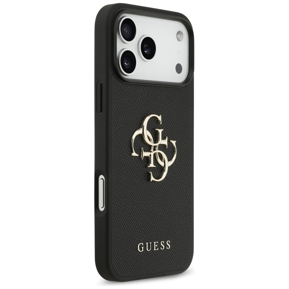 Puzdro pre Apple iPhone 17 Pro Max, Guess, 4G Grained Big and Classic Logo, Čierne
