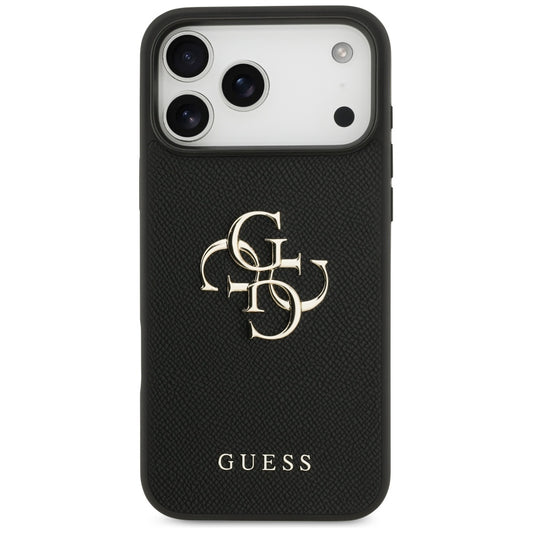 Puzdro pre Apple iPhone 17 Pro Max, Guess, 4G Grained Big and Classic Logo, Čierne
