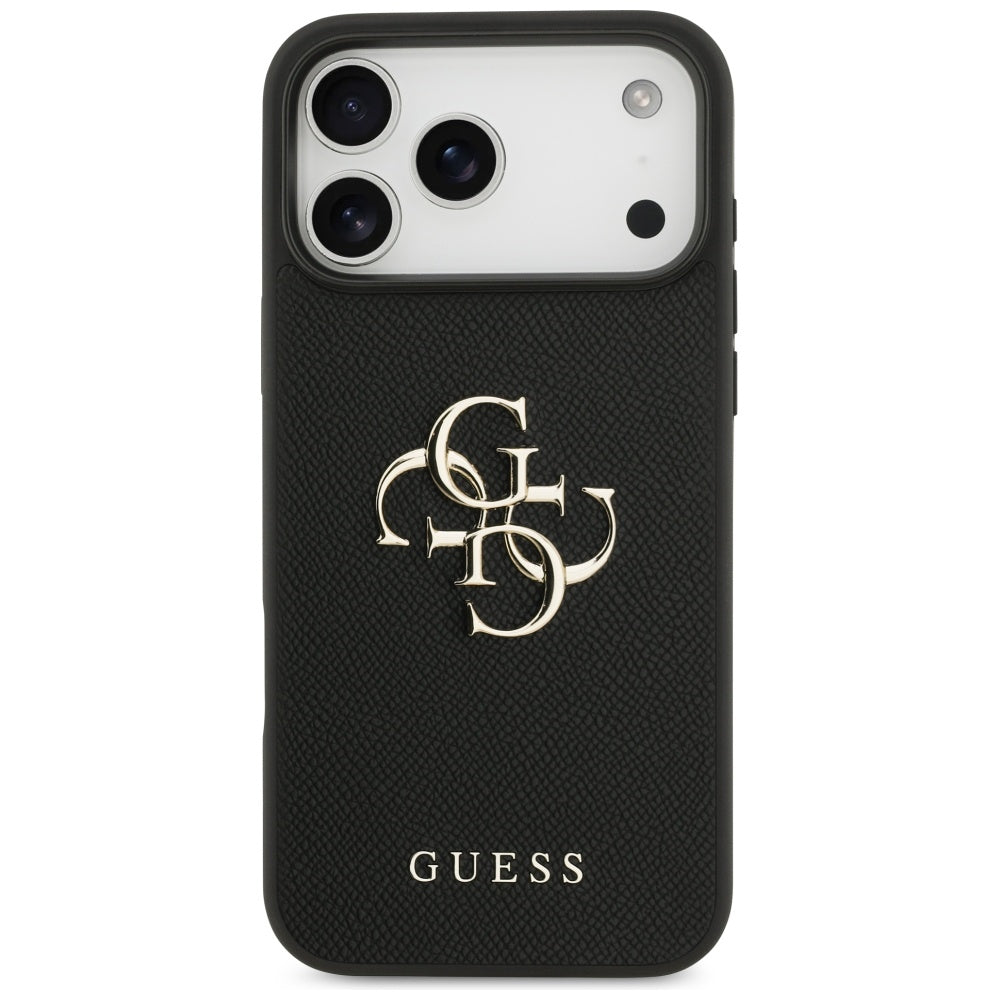 Puzdro pre Apple iPhone 17 Pro Max, Guess, 4G Grained Big and Classic Logo, Čierne