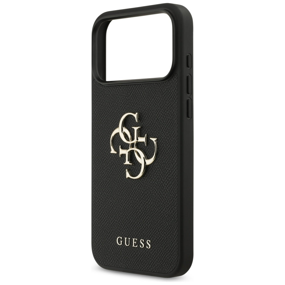 Puzdro pre Apple iPhone 17 Pro Max, Guess, 4G Grained Big and Classic Logo, Čierne