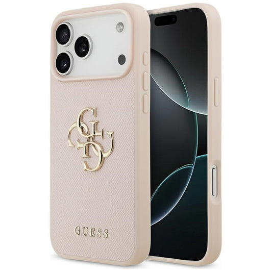 Puzdro pre Apple iPhone 17 Pro Max, Guess, 4G Grained Big and Classic Logo, Ružové