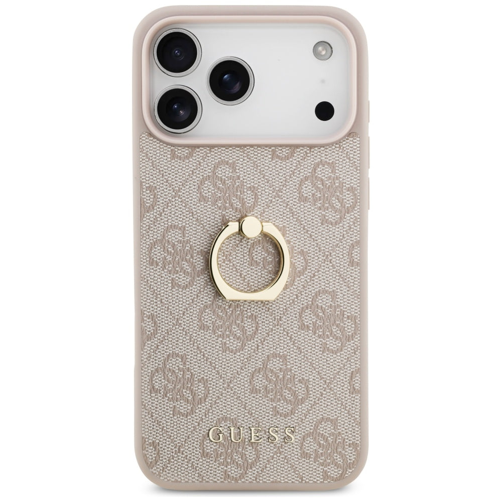 Puzdro pre Apple iPhone 17 Pro Max, Guess, 4G Ring Stand, Hnedé