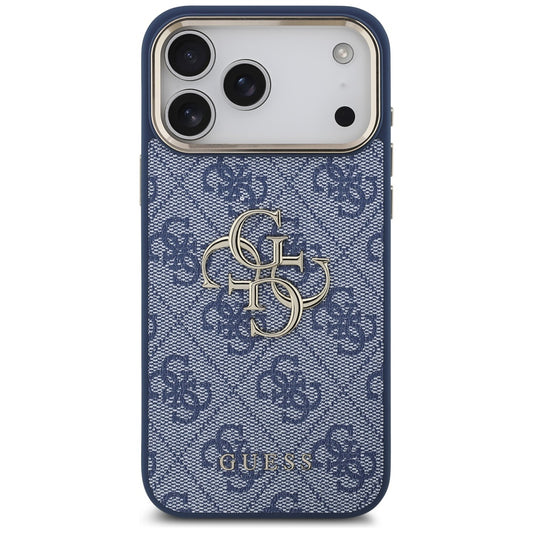 Case for Apple iPhone 17 Pro Max, Guess, Big 4G Logo Classic, Golden Blue