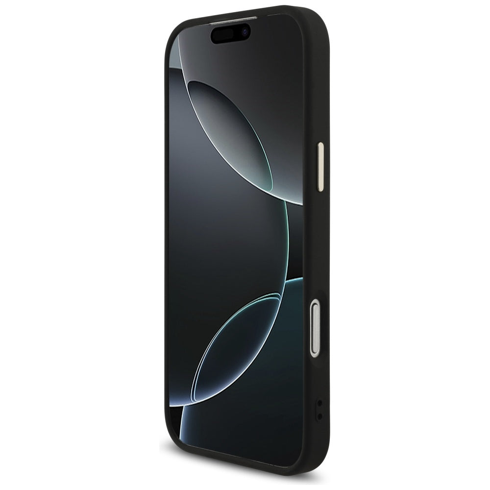 Puzdro pre Apple iPhone 17 Pro Max, Guess, Fixed Glitter Big 4G Metal Frame, Čierne