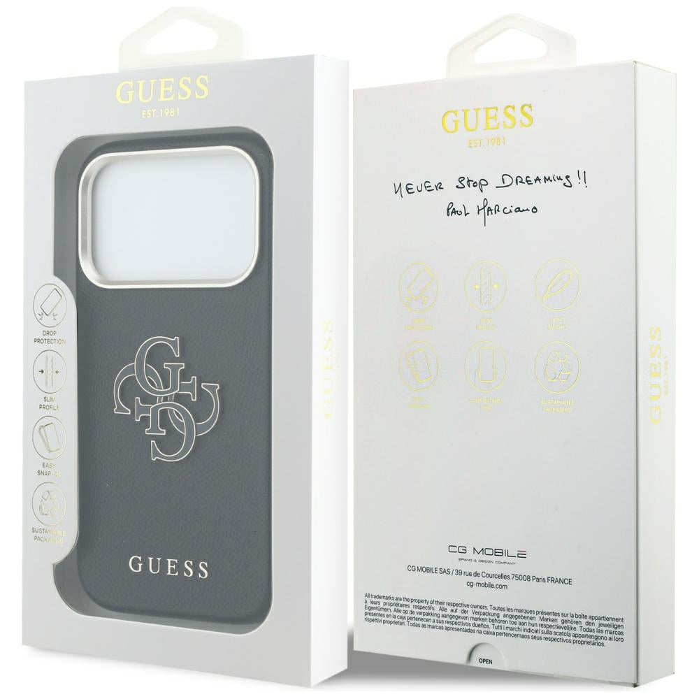 Puzdro pre Apple iPhone 17 Pro Max, Guess, Resin Logo, Čierne