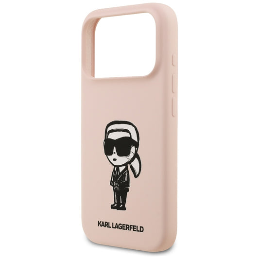 Puzdro pre Apple iPhone 17 Pro Max, Karl Lagerfeld, Sketch and Logo Karl, Ružové
