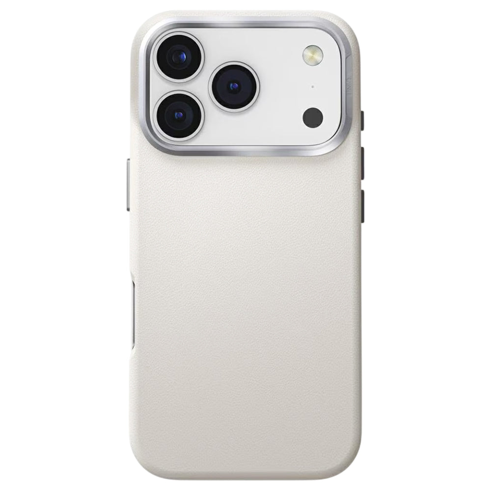 Puzdro pre Apple iPhone 17 Pro, UNIQ, Lyden Leatherette, Sivé