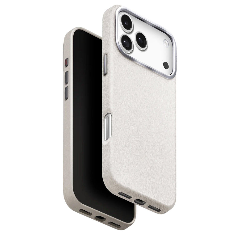 Puzdro pre Apple iPhone 17 Pro, UNIQ, Lyden Leatherette, Sivé