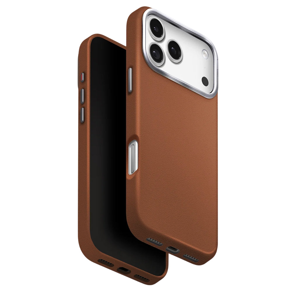 Puzdro pre Apple iPhone 17 Pro, UNIQ, Lyden Leatherette, Hnedé