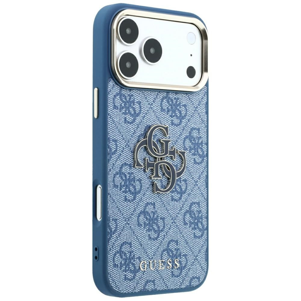 Puzdro pre Apple iPhone 18 Pro / 17 Pro, Guess, 4G Veľké živicové logo, modré