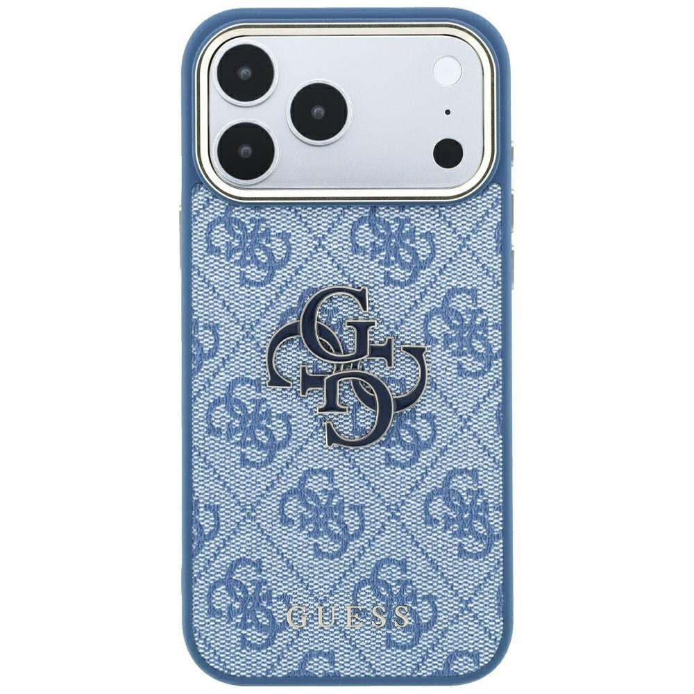 Puzdro pre Apple iPhone 18 Pro / 17 Pro, Guess, 4G Veľké živicové logo, modré