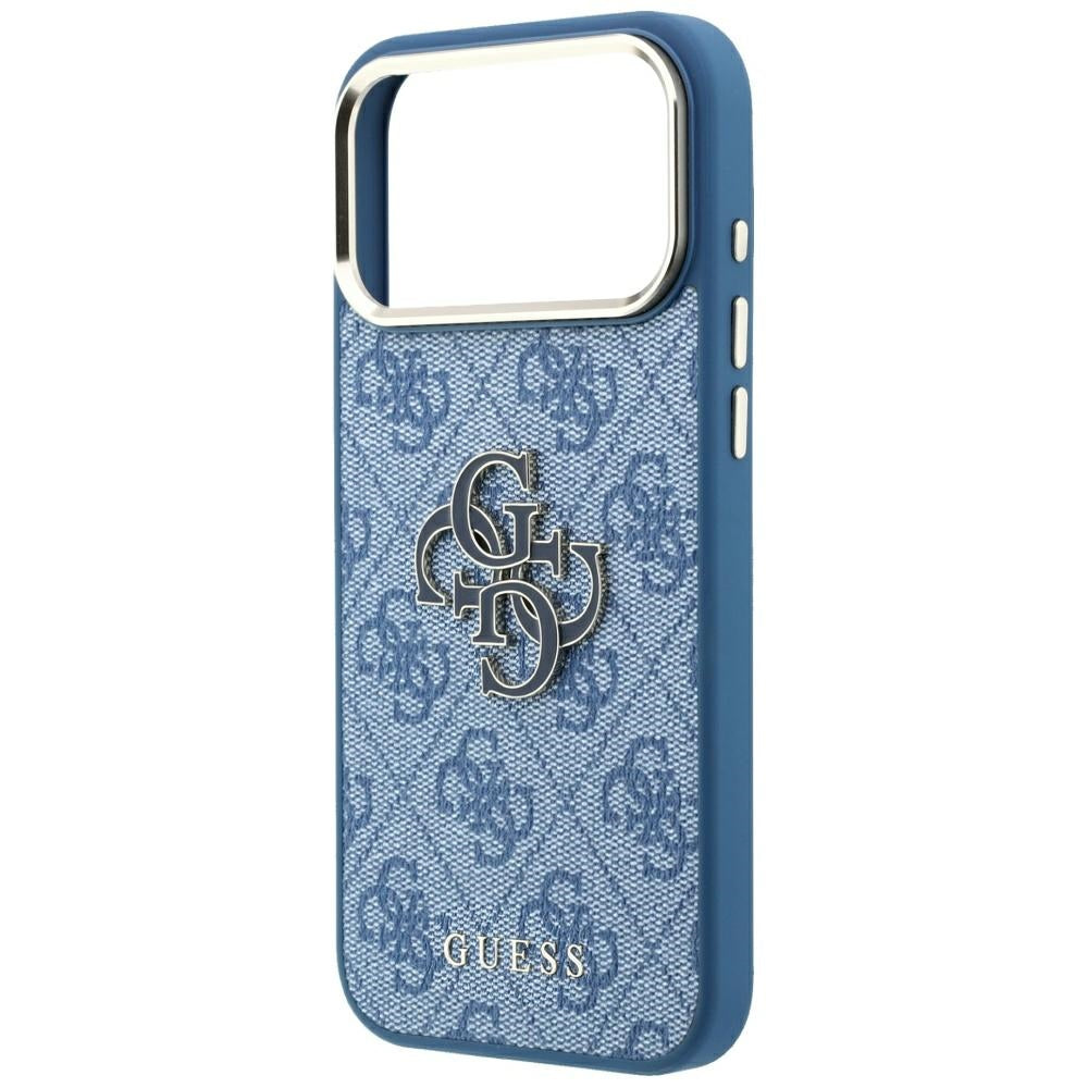 Puzdro pre Apple iPhone 18 Pro / 17 Pro, Guess, 4G Veľké živicové logo, modré