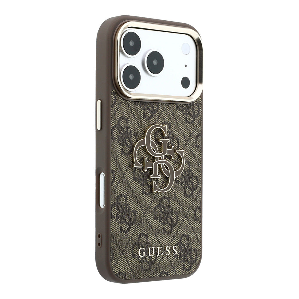 Puzdro pre Apple iPhone 18 Pro / 17 Pro, Guess, 4G Big Resin Logo, Hnedé