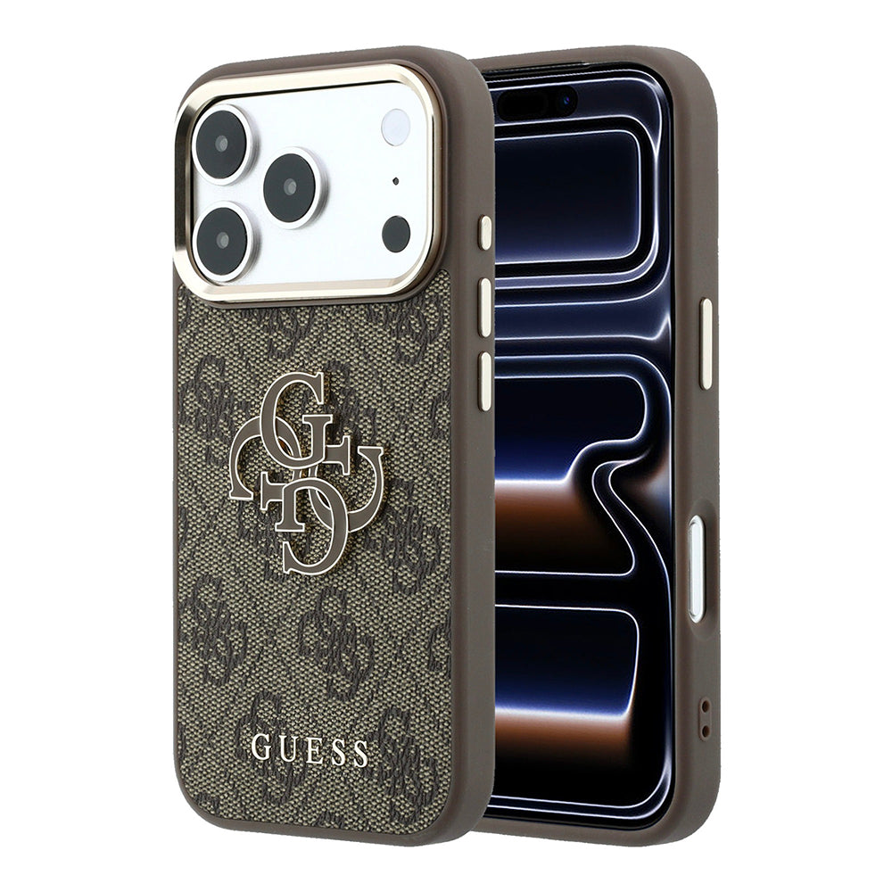 Puzdro pre Apple iPhone 18 Pro / 17 Pro, Guess, 4G Big Resin Logo, Hnedé