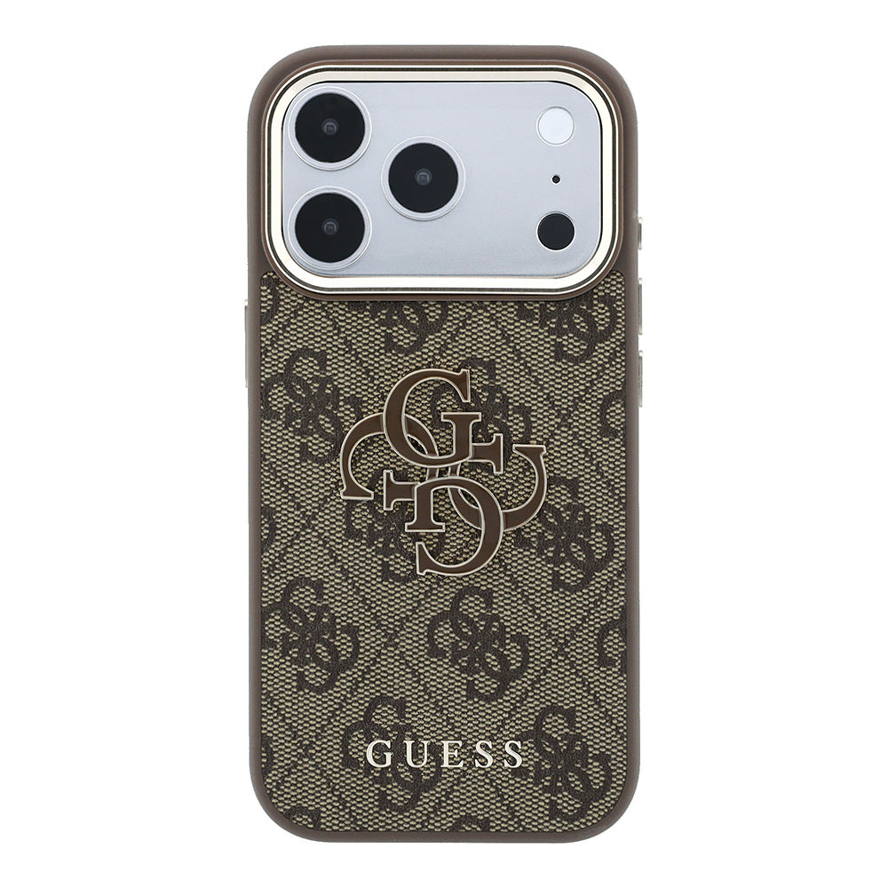 Puzdro pre Apple iPhone 18 Pro / 17 Pro, Guess, 4G Big Resin Logo, Hnedé