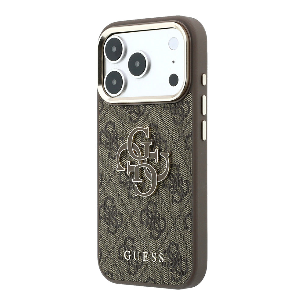 Puzdro pre Apple iPhone 18 Pro / 17 Pro, Guess, 4G Big Resin Logo, Hnedé