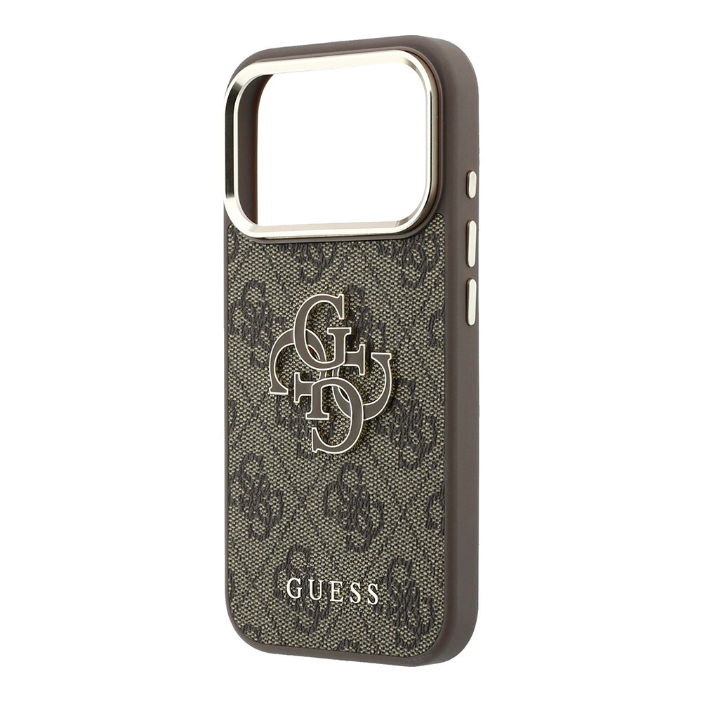 Puzdro pre Apple iPhone 18 Pro / 17 Pro, Guess, 4G Big Resin Logo, Hnedé