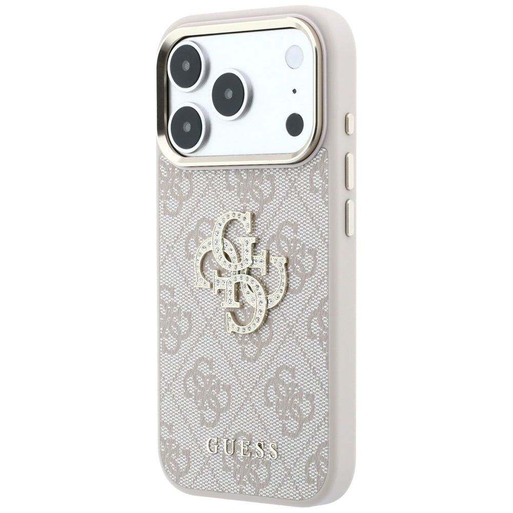 Puzdro pre Apple iPhone 18 Pro / 17 Pro, Guess, 4G Big Strass Logo, Ružové