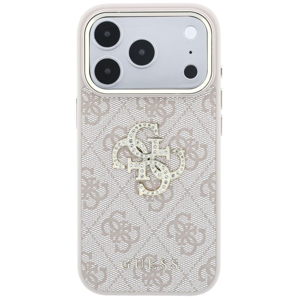Puzdro pre Apple iPhone 18 Pro / 17 Pro, Guess, 4G Big Strass Logo, Ružové
