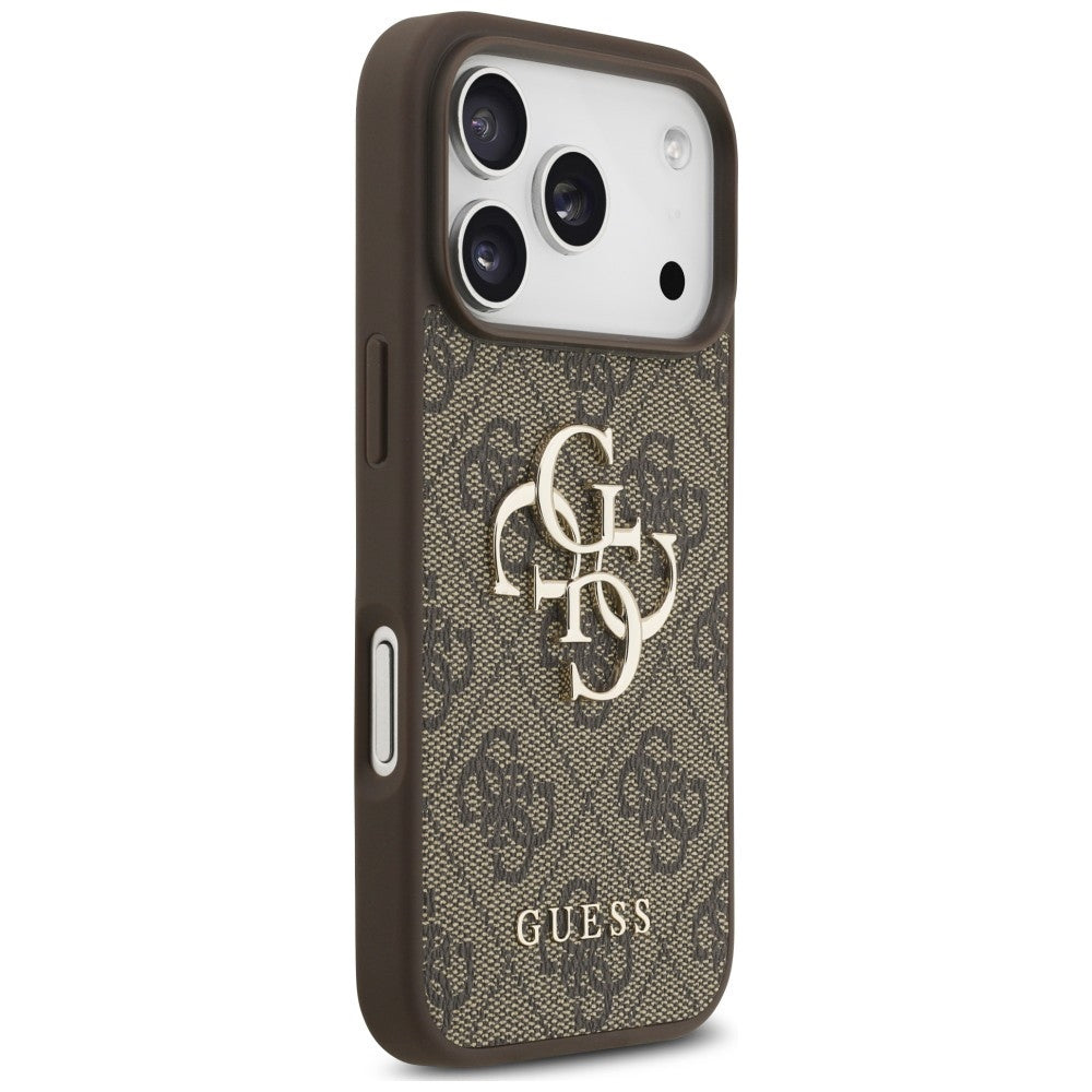 Puzdro pre Apple iPhone 18 Pro / 17 Pro, Guess, 4G Classic Logo s remienkom, Hnedé