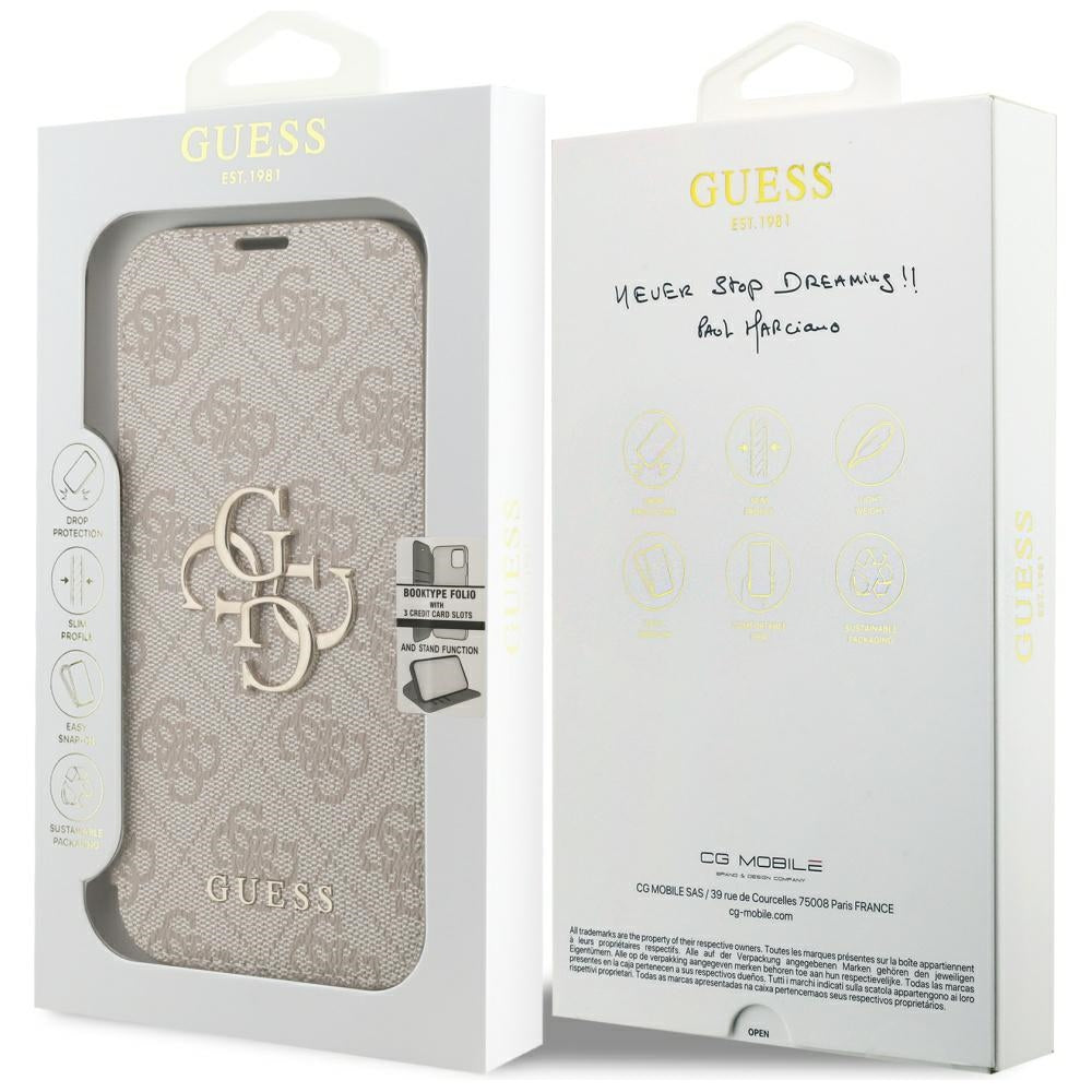 Puzdro pre Apple iPhone 18 Pro / 17 Pro, Guess, 4G Metal Logo, Ružové