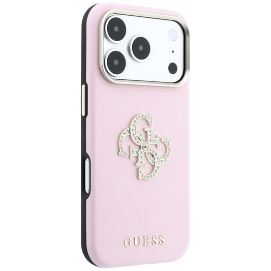 Puzdro Guess Smooth Big Strass Logo pre Apple iPhone 18 Pro / 17 Pro, ružové