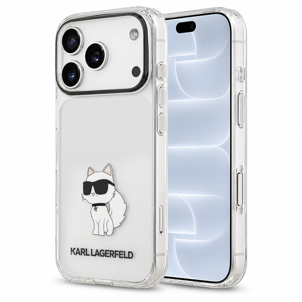Puzdro na Apple iPhone 18 Pro / 17 Pro, Karl Lagerfeld, IML Choupette NFT, priehľadné