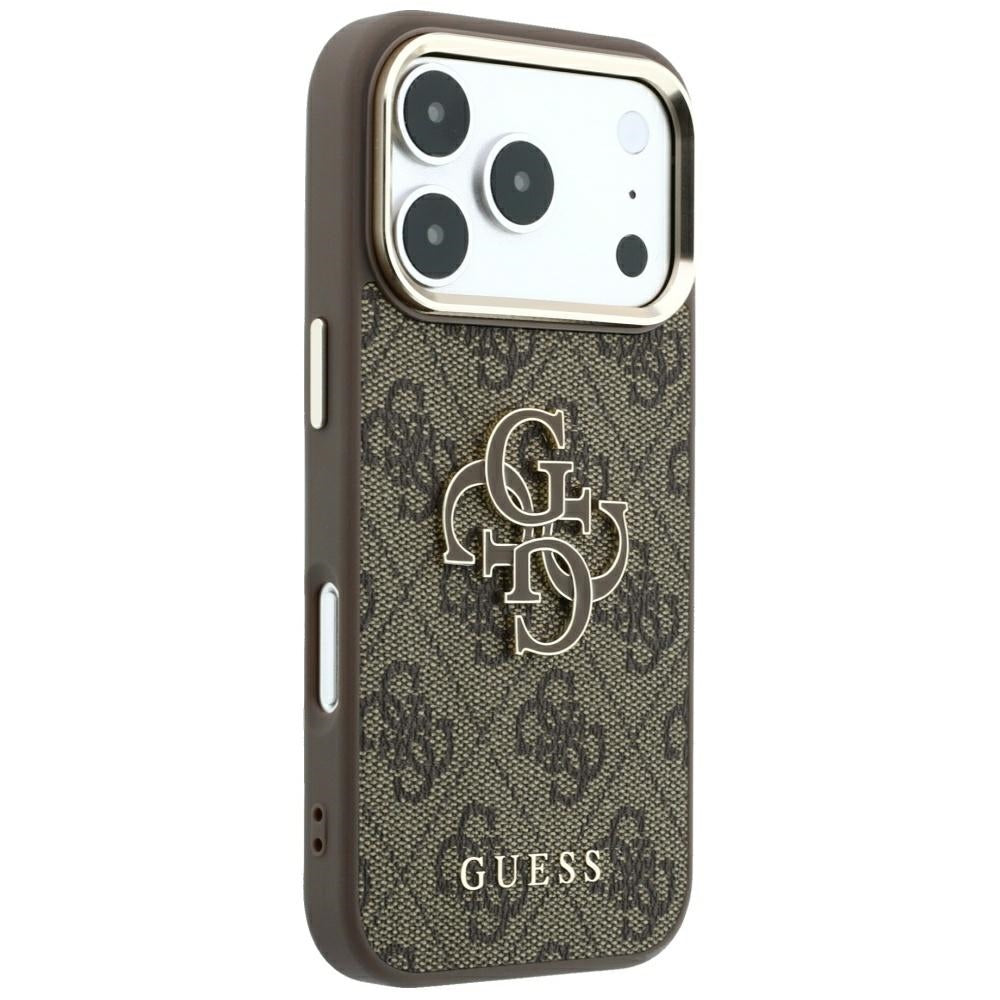 Puzdro pre Apple iPhone 18 Pro Max / 17 Pro Max, Guess, 4G veľké živicové logo, Hnedé