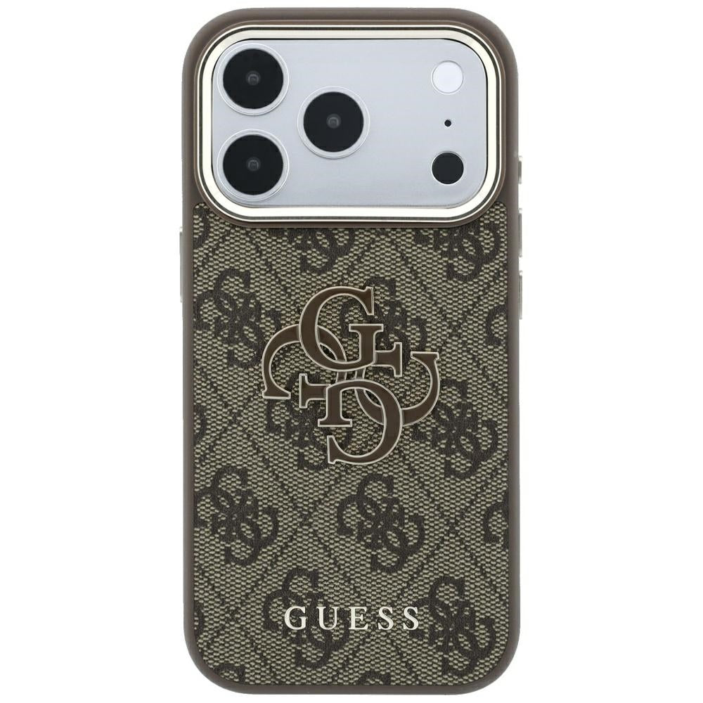 Puzdro pre Apple iPhone 18 Pro Max / 17 Pro Max, Guess, 4G veľké živicové logo, Hnedé