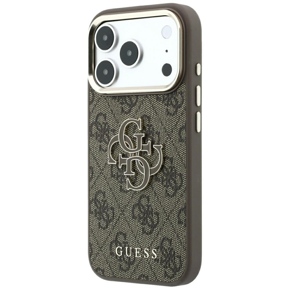Puzdro pre Apple iPhone 18 Pro Max / 17 Pro Max, Guess, 4G veľké živicové logo, Hnedé