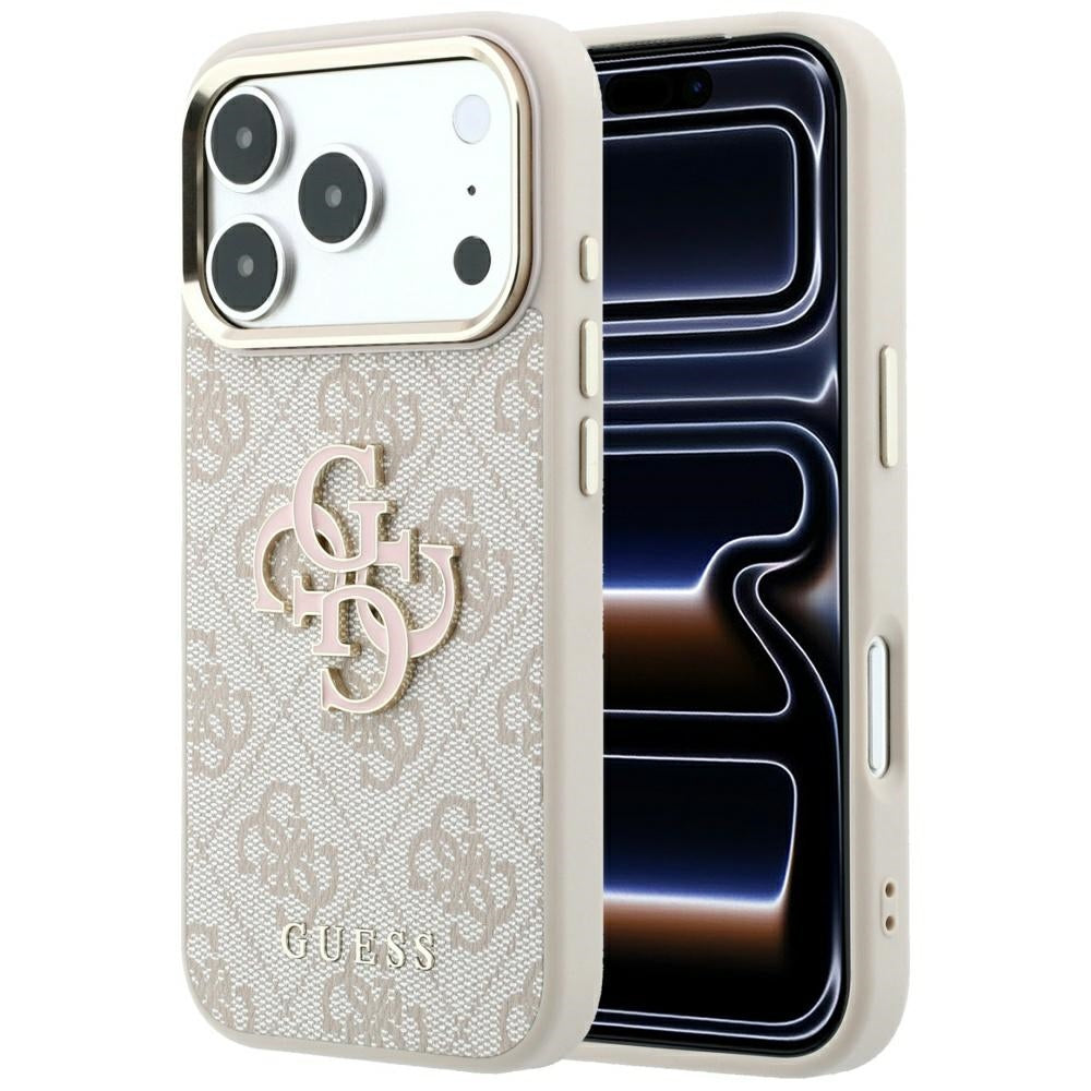 Puzdro pre Apple iPhone 18 Pro Max / 17 Pro Max, Guess, 4G veľké živicové logo, ružové