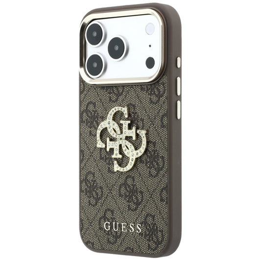 Puzdro pre Apple iPhone 18 Pro Max / 17 Pro Max, Guess, 4G Big Strass Logo, Hnedé