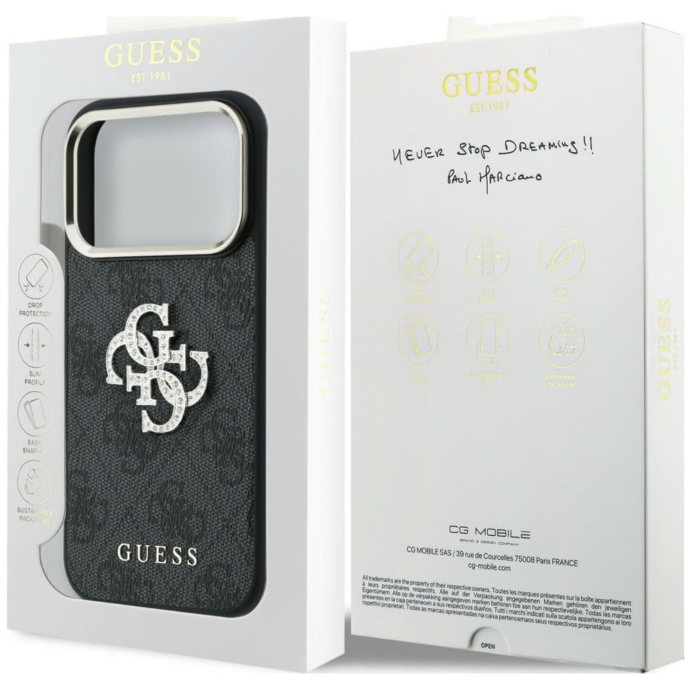 Puzdro pre Apple iPhone 18 Pro Max / 17 Pro Max, Guess, 4G Big Strass Logo, Čierne