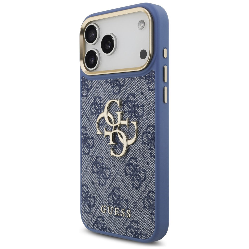 Puzdro pre Apple iPhone 18 Pro Max / 17 Pro Max, Guess, Big 4G Classic Logo & Big Strap Metal Buttons, modré