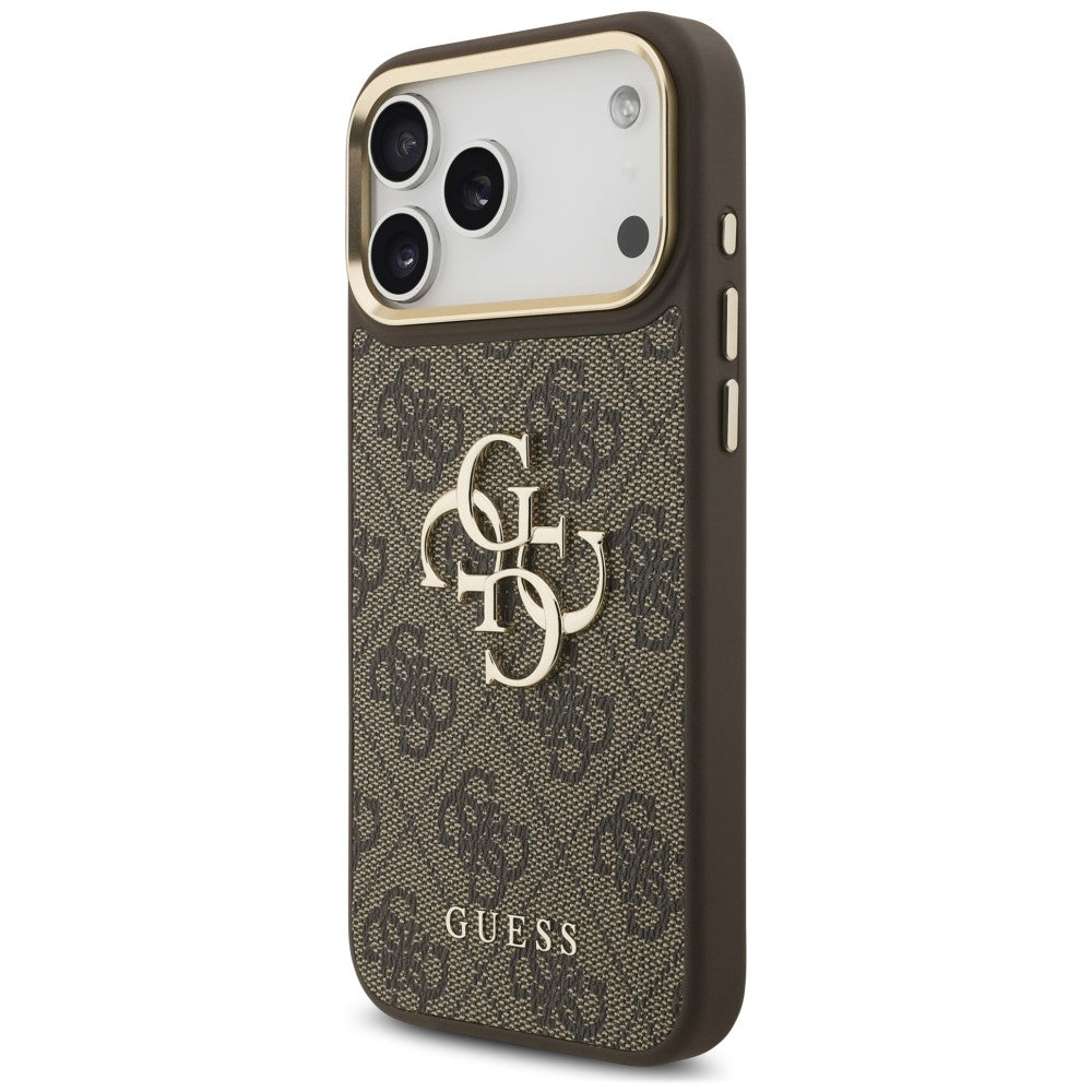 Puzdro na Apple iPhone 18 Pro Max / 17 Pro Max, Guess, Big 4G Classic Logo & Big Strap Metal Buttons, hnedé