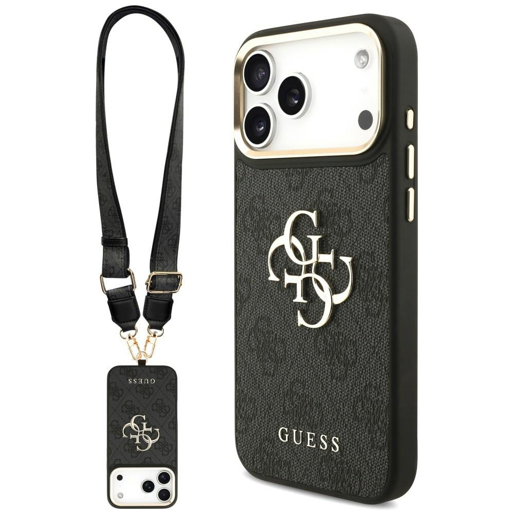 Puzdro Guess Big 4G Classic Logo & Big Strap Metal Buttons pre Apple iPhone 18 Pro Max / 17 Pro Max, čierne