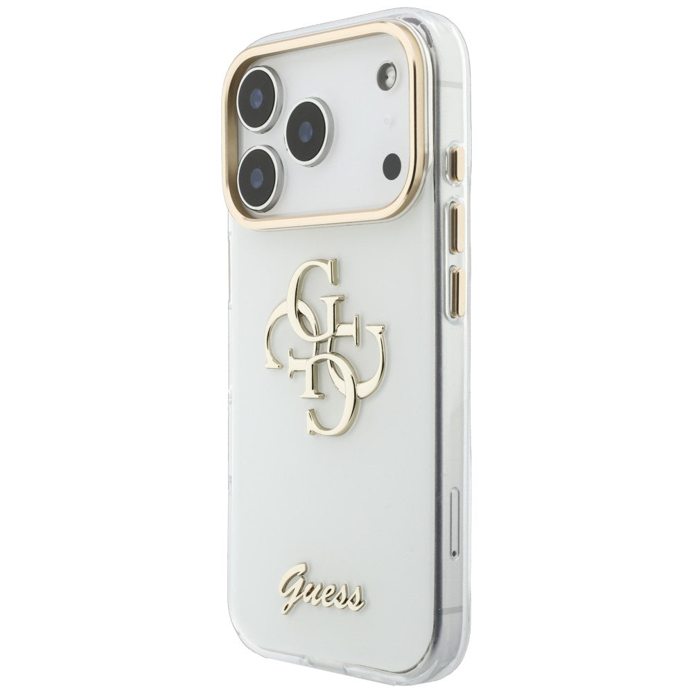 Puzdro pre Apple iPhone 18 Pro Max / 17 Pro Max, Guess, IML 4G Metal Script, Biele