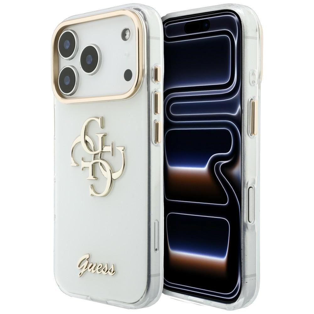 Puzdro pre Apple iPhone 18 Pro Max / 17 Pro Max, Guess, IML 4G Metal Script, Biele