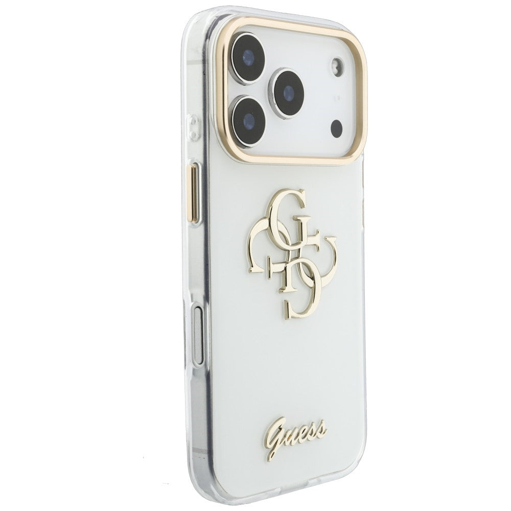 Puzdro pre Apple iPhone 18 Pro Max / 17 Pro Max, Guess, IML 4G Metal Script, Biele