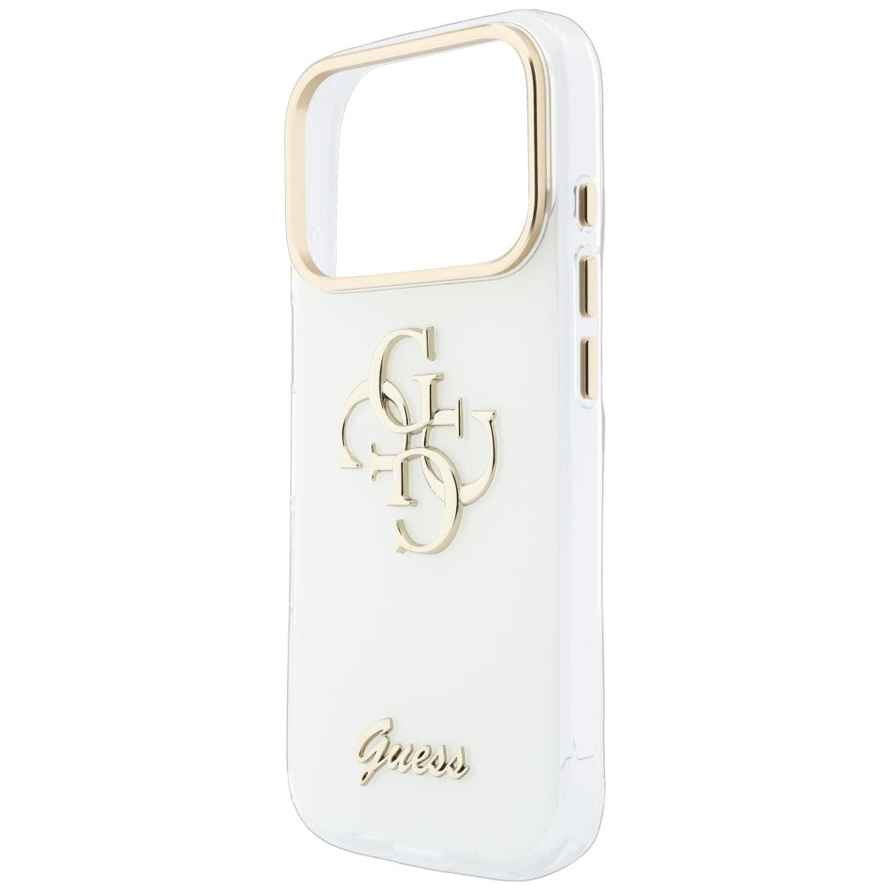 Puzdro pre Apple iPhone 18 Pro Max / 17 Pro Max, Guess, IML 4G Metal Script, Biele