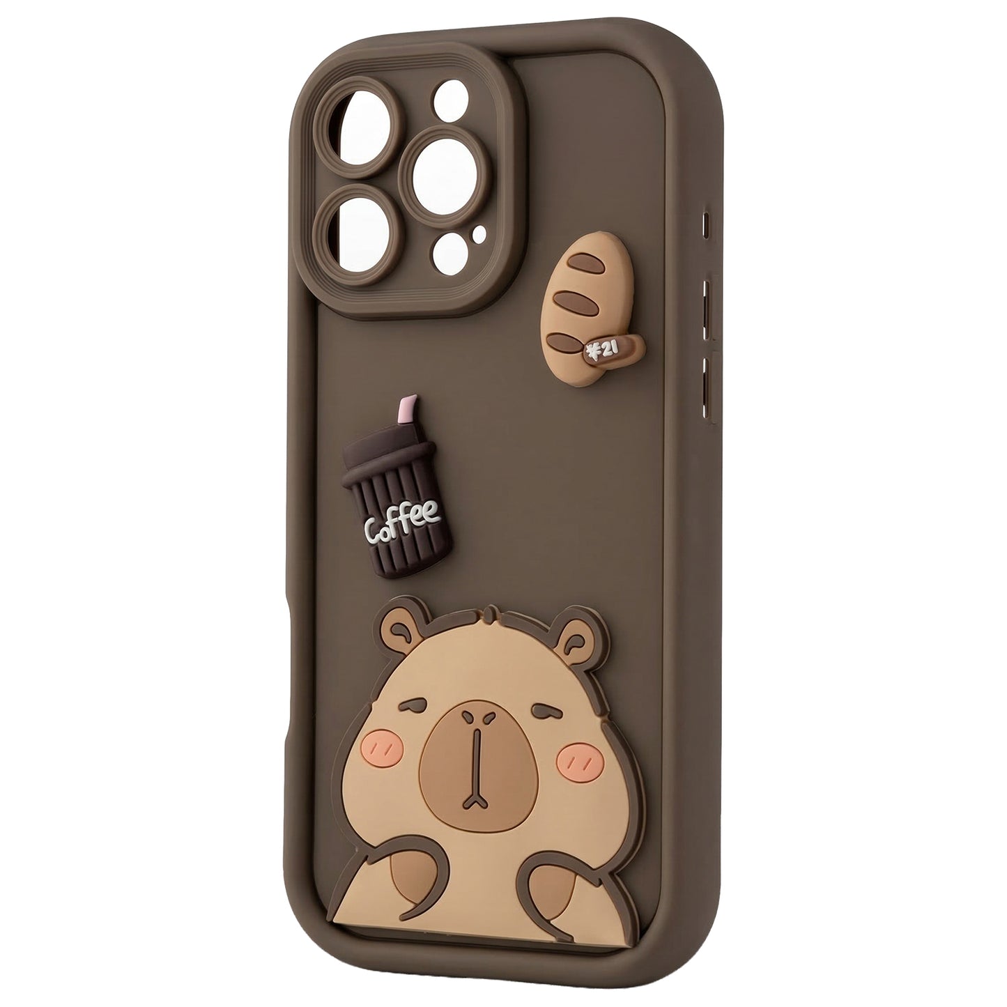 Puzdro pre Apple iPhone 16 Pro, OEM, Ultra Trendy 3D Capybara, Hnedé