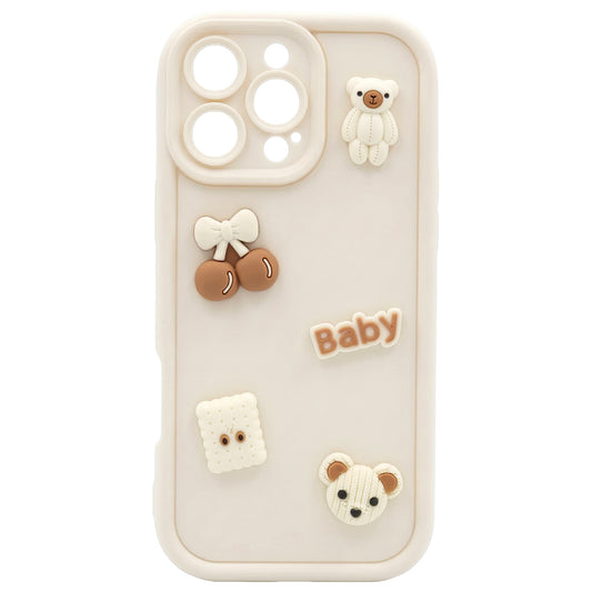 Case for Apple iPhone 11, OEM, Ultra Trendy 3D Bear, Beige
