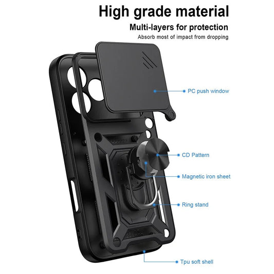 Puzdro pre Honor 600 Lite, OEM, CamShield, Čierne