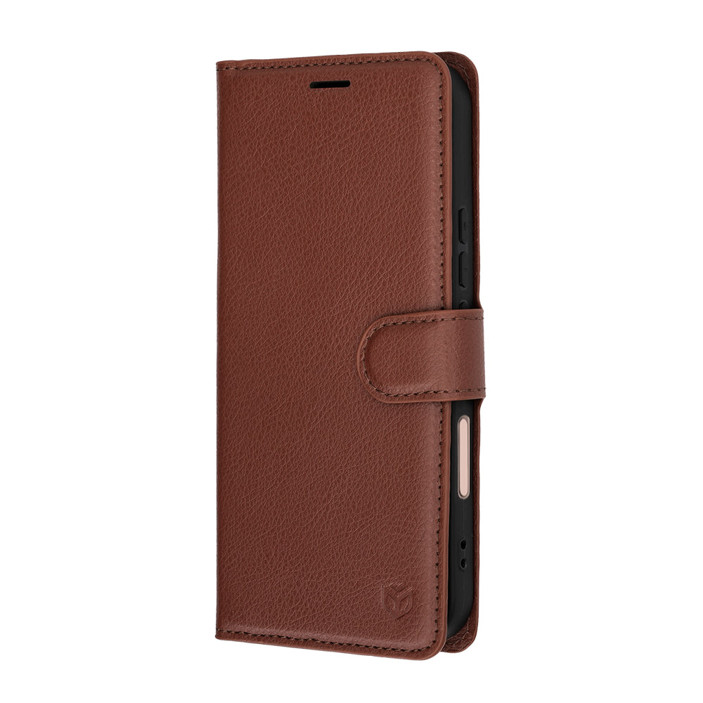 Puzdro pre Honor 600 Lite, Techsuit, Leather Folio, Hnedé