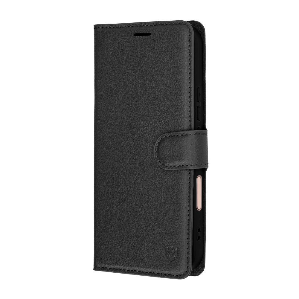 Puzdro pre Honor 600 Lite, Techsuit, Leather Folio, Čierne
