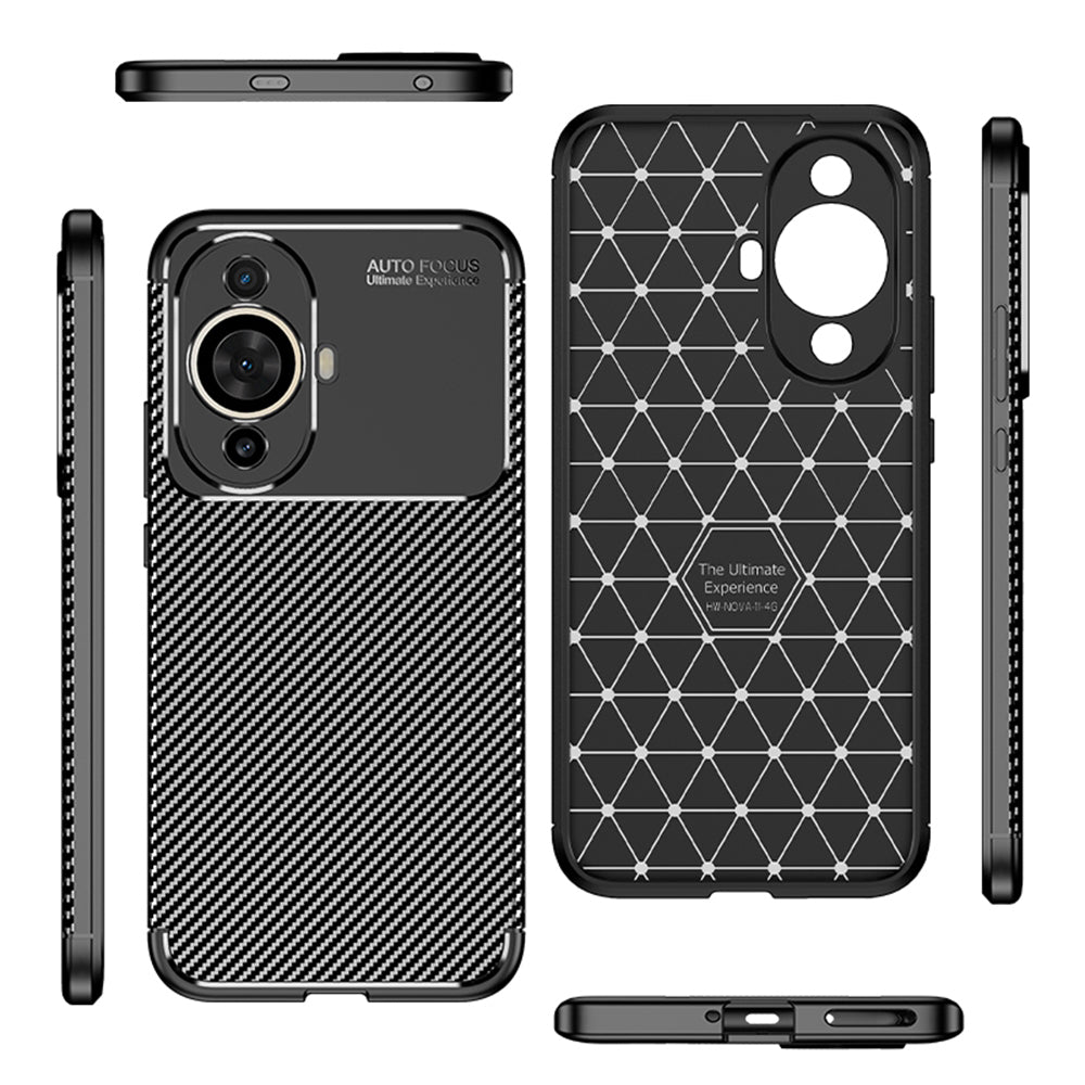 Puzdro pre Huawei nova 12s / nova 11, Techsuit, CarbonFiber, Čierna