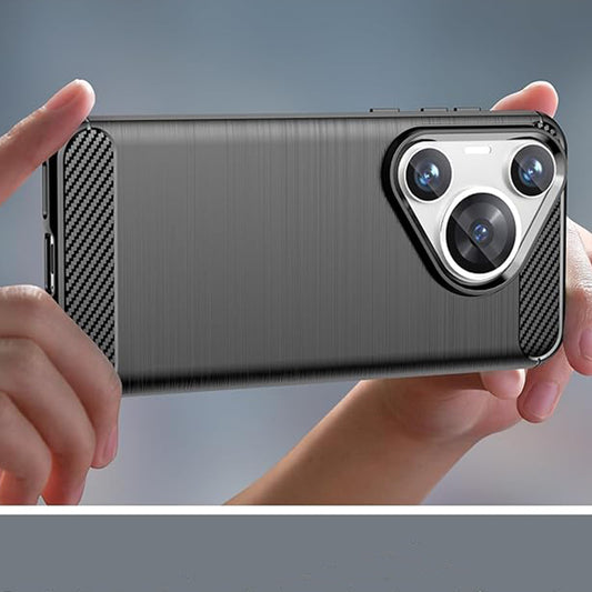 Obal na Huawei Pura 70 Pro, Techsuit, Karbón, Čierny
