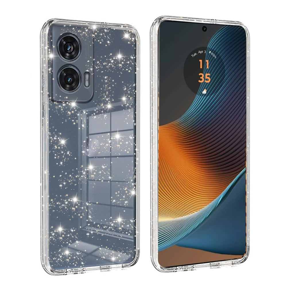 Puzdro pre Motorola Edge 50 Fusion, Techsuit, SparkleSkin, Priehľadné