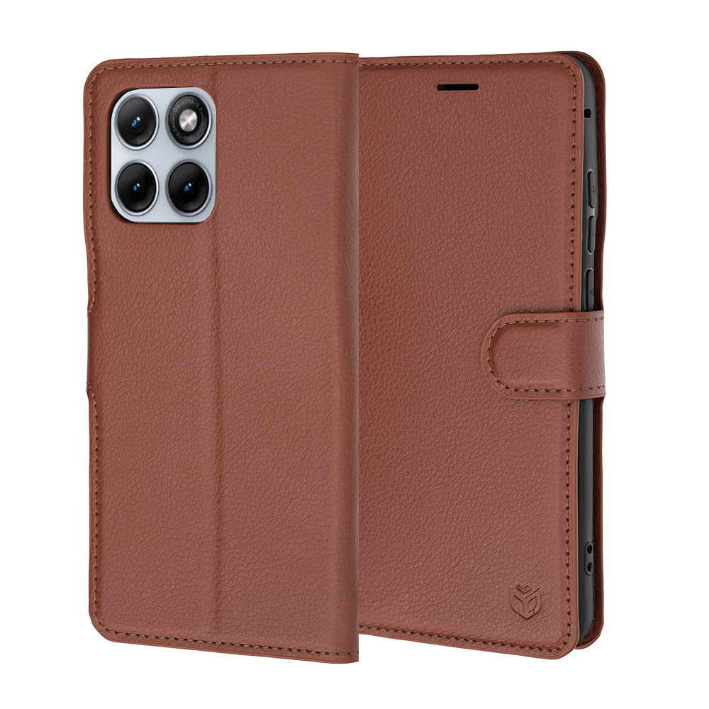 Puzdro pre Motorola Edge 70 Fusion, Techsuit, kožené folio, hnedé